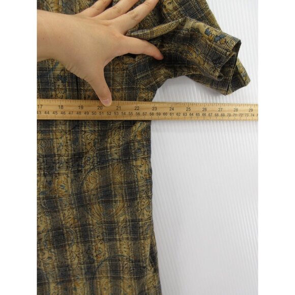 The Territory Ahead Shirt Large Button Up Paisley Plaid Camp Resort - Picture 5 of 9